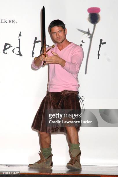 Gerard Butler during Johnnie Walker Presents Dressed to Kilt - Arrivals and Runway at Copacabana in New York City, New York, United States.