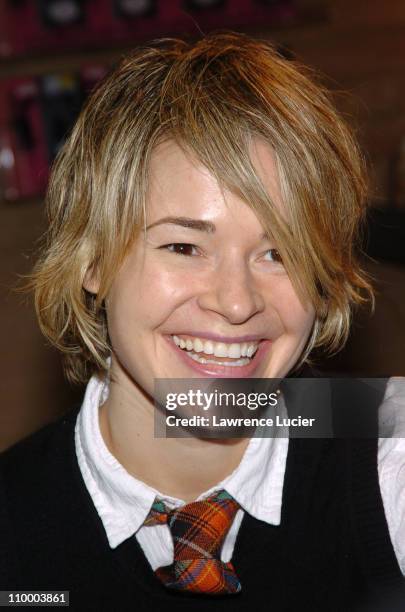 Leisha Hailey during Members of Showtime's The L Word Sign their DVD The L Word: The Complete First Season at FYE in New York City at FYE in New York...