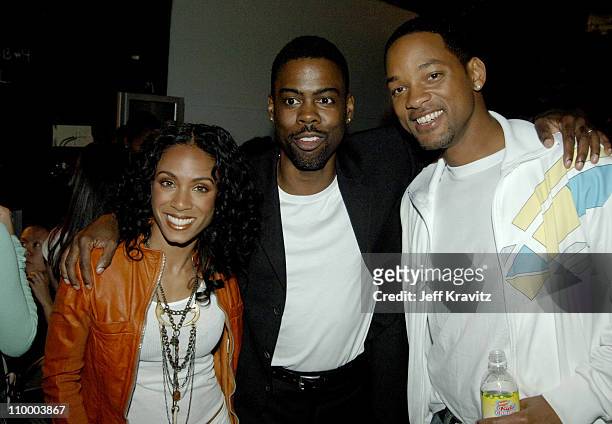 Jada Pinkett-Smith, Chris Rock and Will Smith during Nickelodeon's 18th Annual Kids Choice Awards - Backstage and Audience at Pauley Pavillion in Los...
