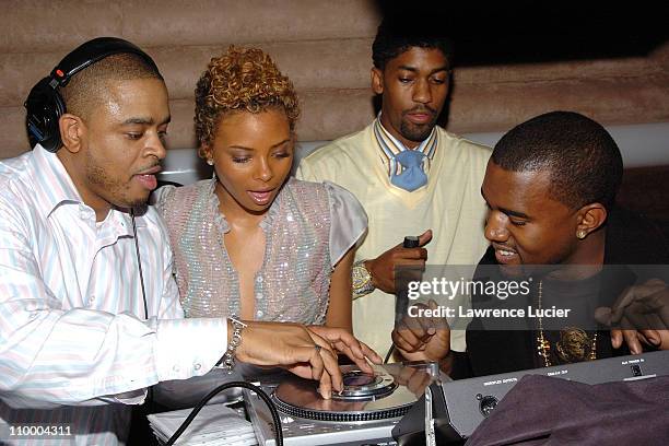 Eva Pigford, Fonzworth Bentley and Kanye West during Kanye West and Fonzworth Bentley Host Rip The Runway Viewing Party at Cielo in New York City,...