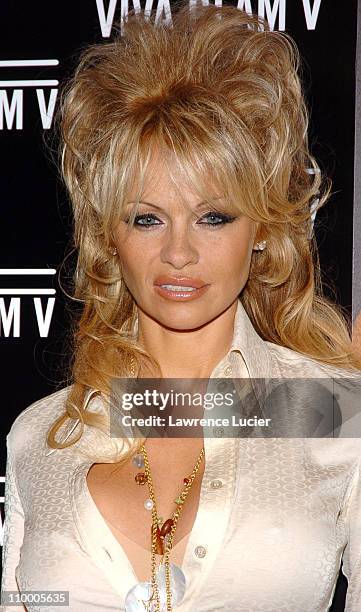 Pamela Anderson during MAC Cosmetics Introduces Pamela Anderson as VIVA GLAM's New Spokesperson at Christie's in New York City, New York, United...