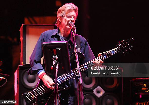 Phil Lesh performs on the Odeum Stage during the Rothbury Music Festival 08 on July 6, 2008 in Rothbury, Michigan.