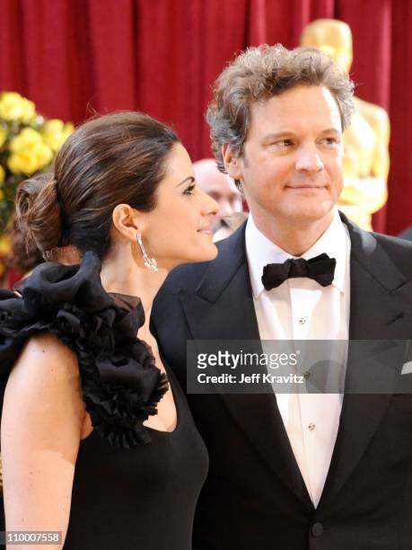 Actor Colin Firth and wife Livia Giuggioli arrive at the 82nd Annual Academy Awards held at the Kodak Theatre on March 7, 2010 in Hollywood,...