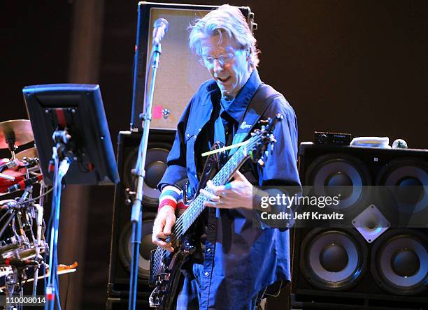 Phil Lesh and Friends performs on the Odeum Stage during the Rothbury Music Festival 08 on July 6, 2008 in Rothbury, Michigan.