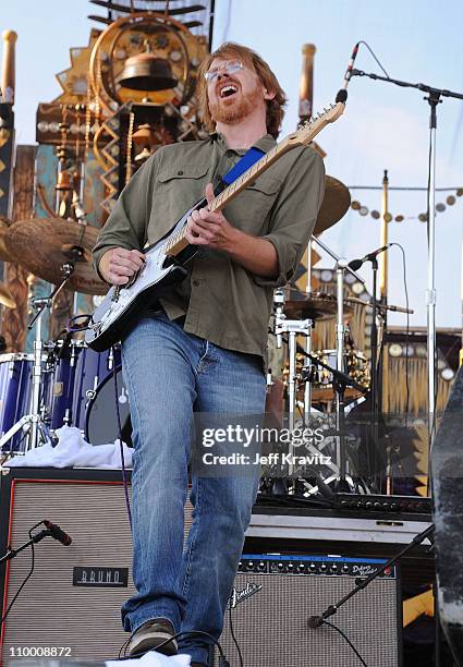 Trey Anastasio performs with Mike Gordon's band on the Ranch Sherwood Court Stage during the Rothbury Music Festival 08 on July 6, 2008 in Rothbury,...