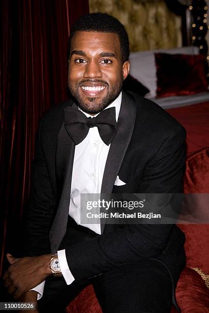 Kanye West attends Flaunt Magazine's 10th Anniversary Party and Annual Holiday Toy Drive at the Wayne Kao Mansion on December 18th, 2008 in Holmby...