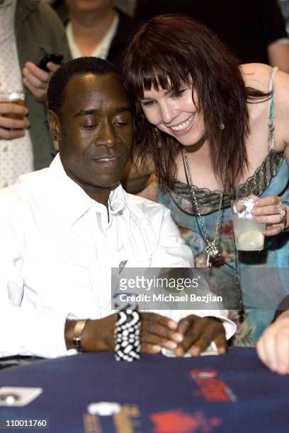 Don Cheadle and Annie Duke during 2nd Annual Celebrity Poker Tournament to Benefit The Urban Health Institute - Arrivals and Inside at Playboy...