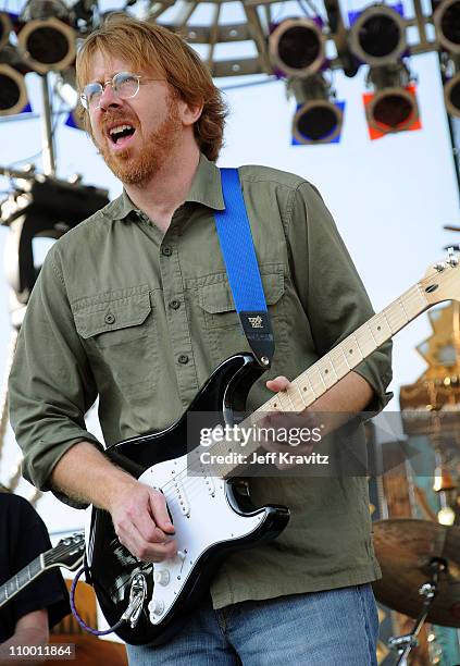 Trey Anastasio performs with Mike Gordon's band on the Ranch Sherwood Court Stage during the Rothbury Music Festival 08 on July 6, 2008 in Rothbury,...