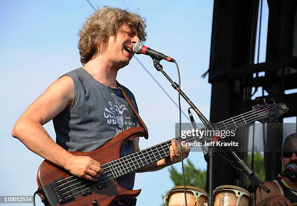 Mike Gordon performs on the Ranch Sherwood Court Stage during the Rothbury Music Festival 08 on July 6, 2008 in Rothbury, Michigan.