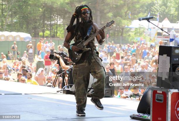 David Hinds of Steel Pulse performs on the Odeum Stage during the Rothbury Music Festival 08 on July 6, 2008 in Rothbury, Michigan.