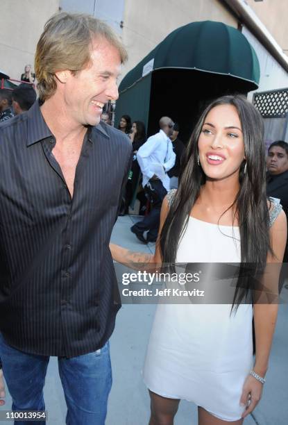 Director Michael Bay and actress Megan Fox attend the 2008 MTV Movie Awards at the Gibson Amphitheatre on June 1, 2008 in Universal City, California.