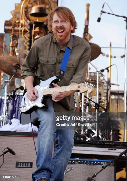 Trey Anastasio performs with Mike Gordon's band on the Ranch Sherwood Court Stage during the Rothbury Music Festival 08 on July 6, 2008 in Rothbury,...