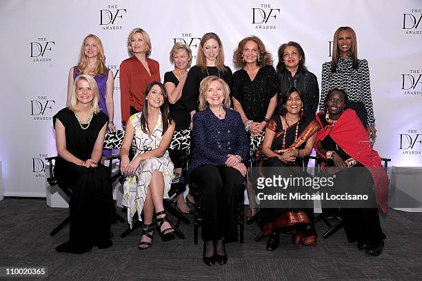 Presenters actress Laura Linney, anchorwoman Diane Sawyer, The Daily Beast and Newsweek editor-in-chief Tina Brown, Chelsea Clinton, designer Diane...