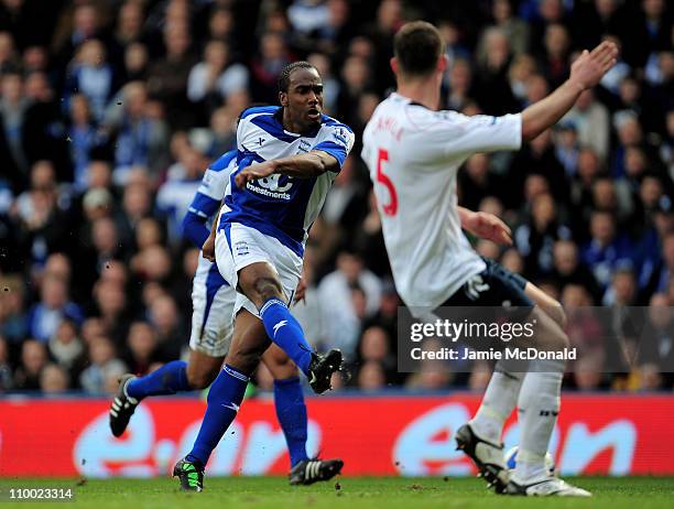 Cameron Jerome of Birmingham City scores the equalising goal during the FA Cup sponsored by E.On Sixth Round match between Birmingham City and Bolton...