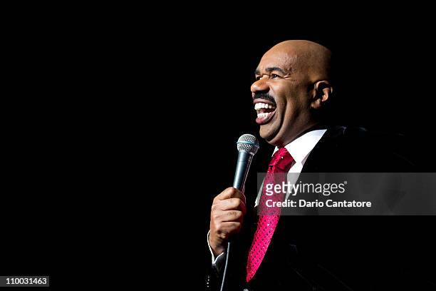 Comdeian Steve Harvey performs at Radio City Music Hall on March 12, 2011 in New York City.