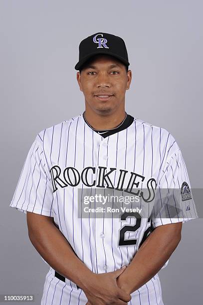 Jose Lopez of the Colorado Rockies poses during Photo Day on Thursday, February 24, 2011 at Salt River Fields at Talking Stick in Scottsdale, Arizona.