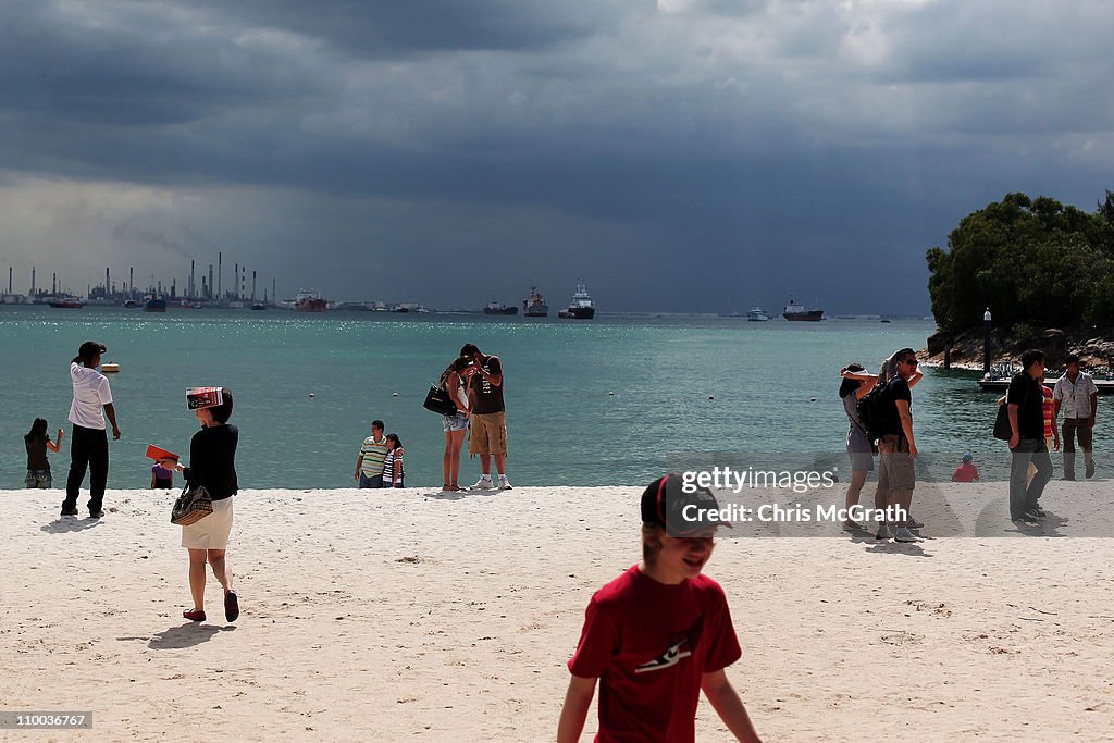 Tourists Visit Sentosa Island As Travel Booms In Asia Pacific