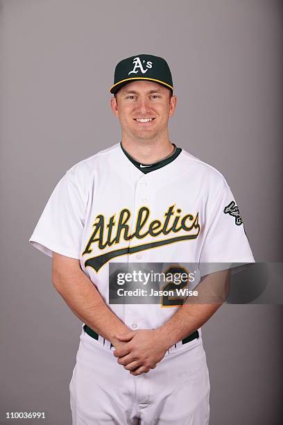 Cliff Pennington of the Oakland Athletics poses during Photo Day on Thursday, February 24, 2011 at Phoenix Municipal Stadium in Phoenix, Arizona.