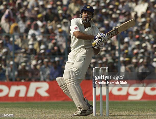 Laxman of India hooks, during day three of the 2nd Test between India and Australia played at Eden Gardens, Calcutta, India. X DIGITAL IMAGE...