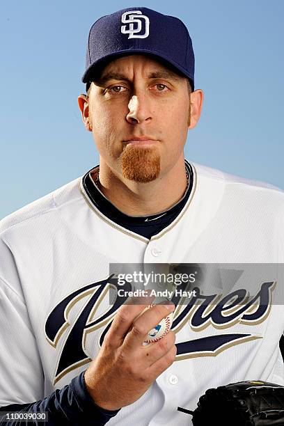 Aaron Harang poses for photos during photo day at Spring Training on Wednesday, February 23, 2011 in Peoria, AZ.