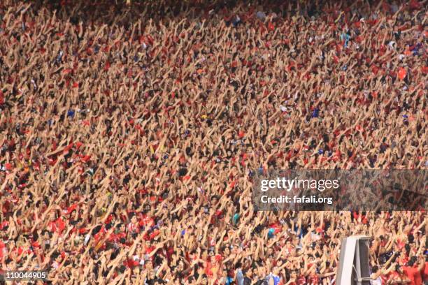 team fans - soccer stadium - fotografias e filmes do acervo