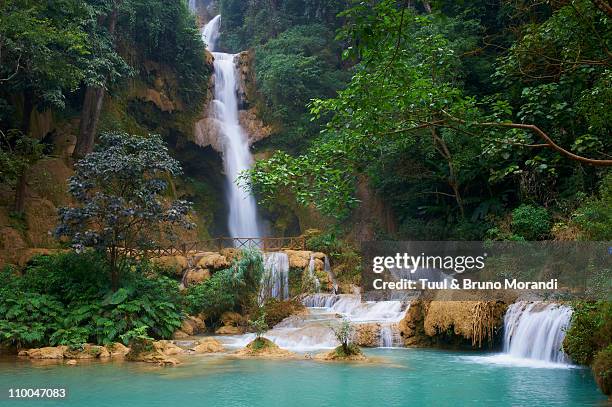 laos, luang prabang, tad thong waterfalls - laos stock pictures, royalty-free photos & images