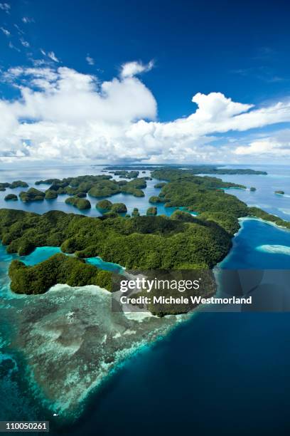 rock island aerial - palau stock pictures, royalty-free photos & images