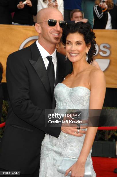 Teri Hatcher and Stephen Kay during 13th Annual Screen Actors Guild Awards - Arrivals at Shrine Auditorium in Los Angeles, California, United States.