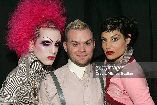 Jeffree Star, Jared Gold and Lisa D'Amato during Jared Gold's Black Chandelier Runway Show - Arrivals and Front Row at The Los Angeles Theater in Los...