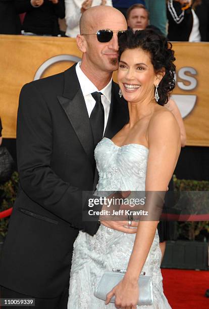 Teri Hatcher and Stephen Kay during 13th Annual Screen Actors Guild Awards - Arrivals at Shrine Auditorium in Los Angeles, California, United States.