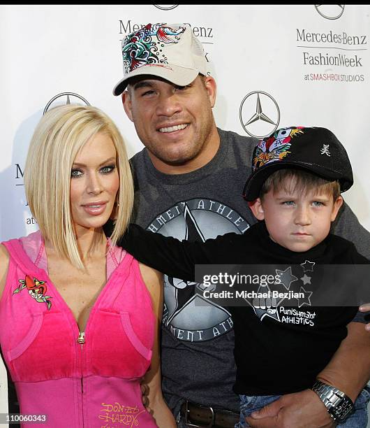Jenna Jameson, Tito Ortiz and Jacod Ortiz during Mercedes-Benz Fall 2007 L.A. Fashion Week at Smashbox - Ed Hardy in Culver City, California, United...