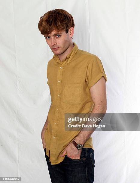 Connor Hanwick of The Drums poses for a portrait session to promote their new album 'The Drums' on May 24, 2010 in London, England.