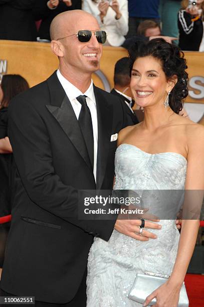 Teri Hatcher and Stephen Kay during 13th Annual Screen Actors Guild Awards - Arrivals at Shrine Auditorium in Los Angeles, California, United States.