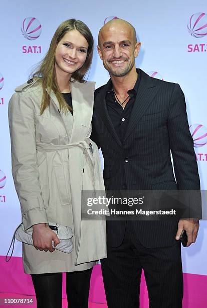 Peyman Amin and his girlfriend Miriam Mack attend the premiere of the movie 'Marco W - 247 Days In Turkish Prison' at the Filmcasino on March 14,...