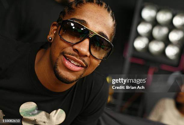 Singer Omarion on the set for the video shoot for "Google Me, Baby" on February 5, 2008 in Brooklyn, New York.