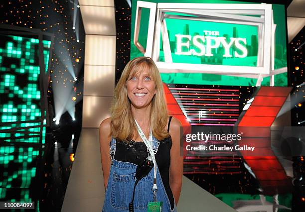 Executive producer of the 2008 ESPY Awards Maura Mandt poses at the Nokia theater on July 15, 2008 in Los Angeles, California. The ESPY Awards will...