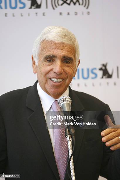 Of SIRIUS XM Radio Mel Karmazin speaks at the press conference announcing that Chris "Mad Dog" Russo will headline an exclusive new channel on SIRIUS...