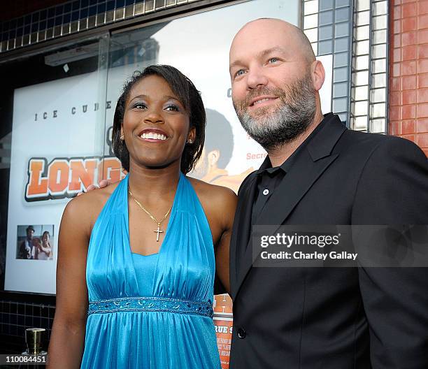 Jasmine Plummer and director Fred Durst attend the world premiere of the Weinstein Company's 'The Longshots' at the Majestic Crest Theatre on August...