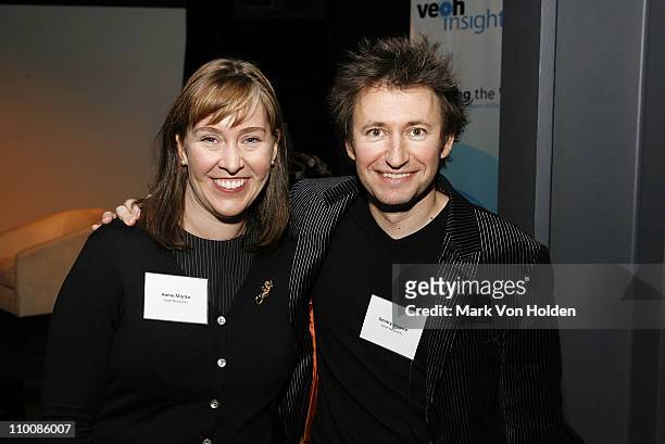 Veoh Networks, Annie Morita and Founder of Veoh, Dmitry Shapiro pose for a picture at the Veoh's Exclusive Advertising Insights Event at Helen Mills...