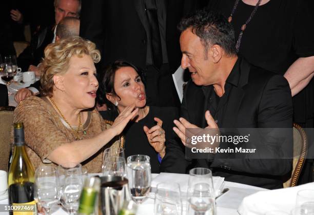 Bette Midler and Bruce Springsteen attends a dinner for the 26th annual Rock and Roll Hall of Fame Induction Ceremony at The Waldorf=Astoria on March...