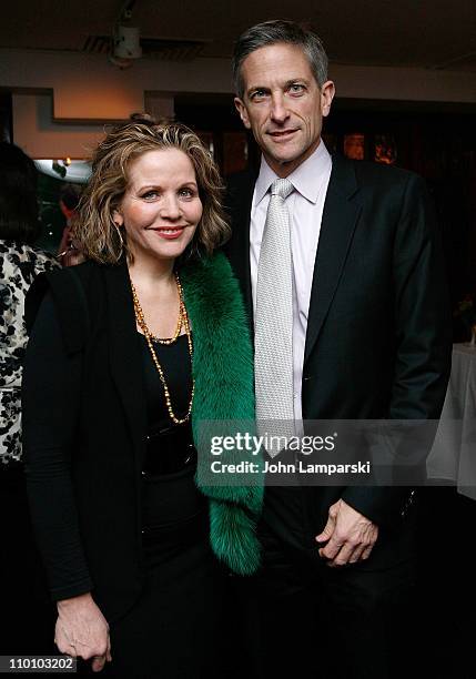 Renee Fleming and Tim Jessell attend the 27th annual Evening of Readings Pre-Gala kick-off at Michael's Restaurant on March 14, 2011 in New York City.