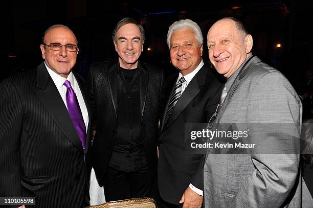 Clive Davis and Neil Diamond attends a dinner for the 26th annual Rock and Roll Hall of Fame Induction Ceremony at The Waldorf=Astoria on March 14,...