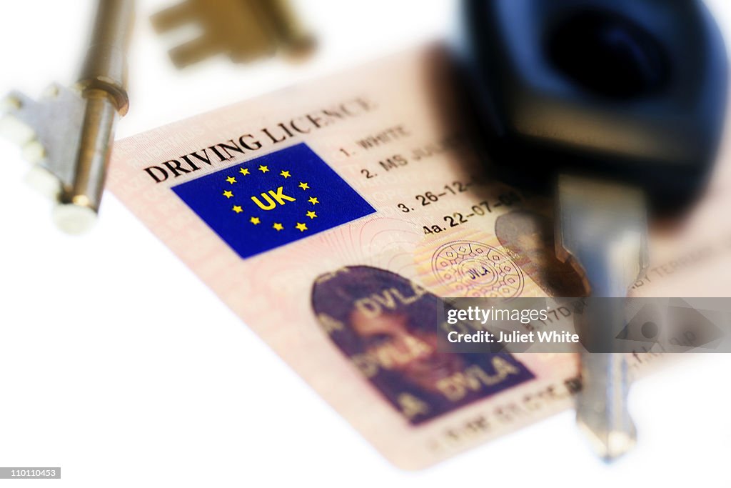 UK Driving Licence with Keys