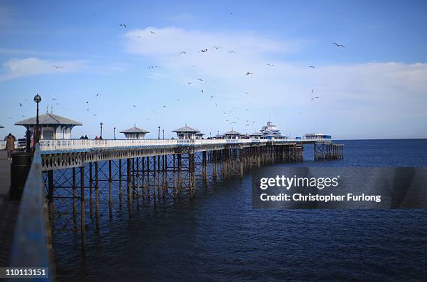 View of Llandudno Pier, opened in 1858 and is the longest pier in Wales on March 14, 2011 in Llandudno, United Kingdom. This year British Tourism...