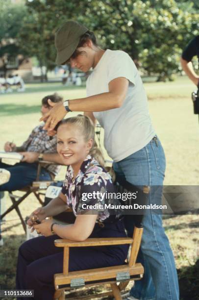 American actress Charlene Tilton on the set of the television soap opera 'Dallas', circa 1980.