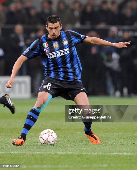 Lucio Inter Lucio of Inter in action during the UEFA Champions League round of 16 ...