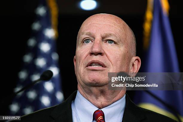 House Joint Economic Committee ranking member Rep. Kevin Brady speaks during a news conference in the U.S. Capitol March 15, 2011 in Washington, DC....