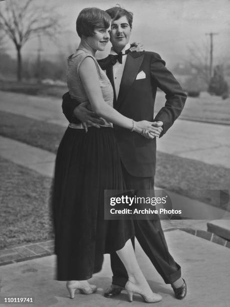 Christine Fink and her dance partner Eleanor Mitchell, who won a University of Kansas dance competition with Mitchell dressed as a man, 15th March...