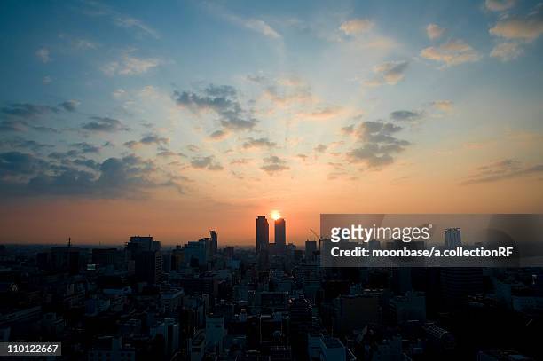 nagoya at sunrise - aichi prefecture stock pictures, royalty-free photos & images