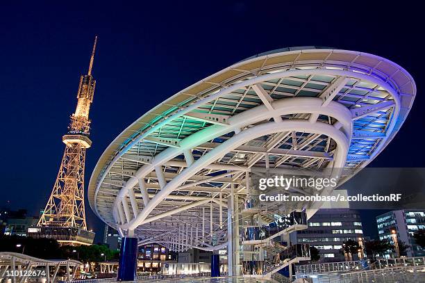 osaka 21 and television tower - nagoya stock pictures, royalty-free photos & images